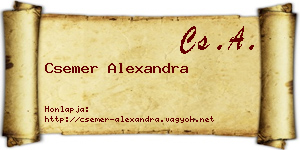 Csemer Alexandra névjegykártya